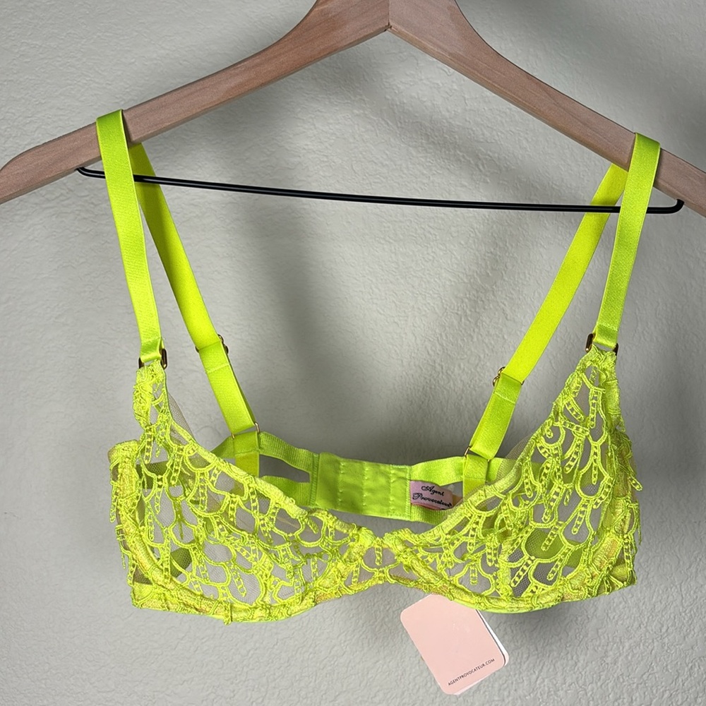 Agent Provocateur Lime Yellow Lace Underwire Axis Bra, 34D, New with tags! - Picture 2 of 11